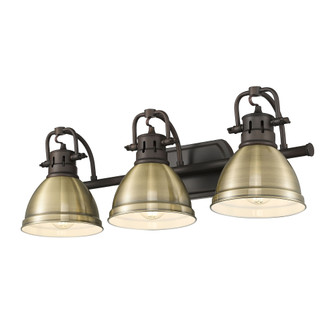 Yep by Golden Lighting Duncan 3-light Vanity in Rubbed Bronze and Aged Brass shade (36|3602-BA3 RBZ-AB)