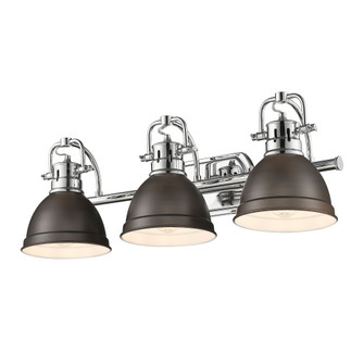Yep by Golden Lighting Duncan 3-light Vanity in Chrome and Rubbed Bronze shade (36|3602-BA3 CH-RBZ)