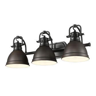 Yep by Golden Lighting Duncan 3-light Vanity in Matte Black and Rubbed Bronze shade (36|3602-BA3 BLK-RBZ)