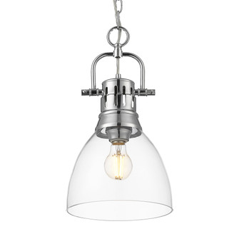 Yep by Golden Lighting Duncan 1-light 9in chain hung Pendant in Chrome and Clear Glass (36|3602-S CH-CLR)
