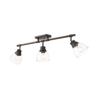 Yep by Golden Lighting Duncan 3-light Semi-Flush Mount in Rubbed Bronze and Clear Glass (36|3602-3SF RBZ-CLR)