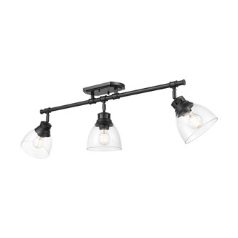 Yep by Golden Lighting Duncan 3-light Semi-Flush Mount in Matte Black and Clear Glass (36|3602-3SF BLK-CLR)