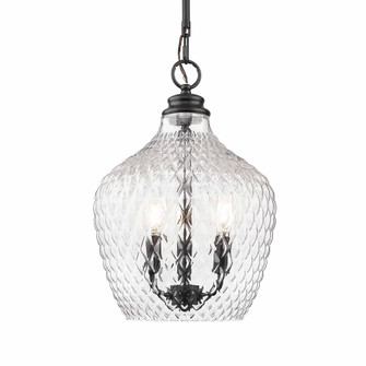 Golden Lighting Adeline 3-light Pendant in Matte Black (36|1088-3P BLK-CLR)