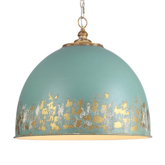 Golden Lighting Alison 5-light Pendant in Vintage Gold and Antique Teal shade (36|0809-5P VG-TEAL)