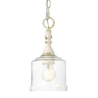 Golden Lighting Keating 1-light Pendant in Antique Ivory and Hammered Water Glass (36|0806-M1L AI-HWG)