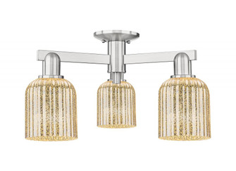Bridal Veil - 3 Light - 6 inch - Brushed Satin Nickel - Semi-Flush Mount (3442|716-3F-SN-G559-5ME)