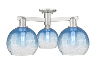 Brookhaven Globe - 3 Light - 6 inch - Brushed Satin Nickel - Semi-Flush Mount (3442|716-3F-SN-G483-8SB)