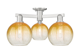 Brookhaven Globe - 3 Light - 6 inch - Brushed Satin Nickel - Semi-Flush Mount (3442|716-3F-SN-G483-8AM)