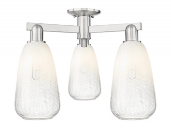 Brookhaven Almond - 3 Light - 6 inch - Brushed Satin Nickel - Semi-Flush Mount (3442|716-3F-SN-G480-6OP)
