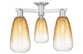 Brookhaven Almond - 3 Light - 6 inch - Brushed Satin Nickel - Semi-Flush Mount (3442|716-3F-SN-G480-6AM)
