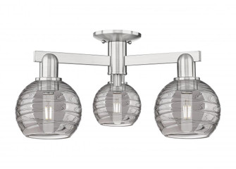 Athens Deco Swirl - 3 Light - 6 inch - Brushed Satin Nickel - Semi-Flush Mount (3442|716-3F-SN-G1213-6SM)