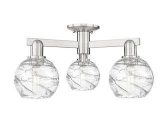 Athens Deco Swirl - 3 Light - 6 inch - Brushed Satin Nickel - Semi-Flush Mount (3442|716-3F-SN-G1213-6CL)