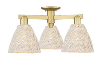 Bristol Natural - 3 Light - 8 inch - Satin Gold - Semi-Flush Mount (3442|716-3F-SG-NBD-75-NAT)
