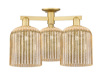 Bridal Veil - 3 Light - 26 inch - Satin Gold - Semi-Flush Mount (3442|716-3F-SG-G559-8ME)
