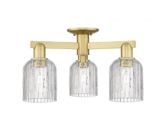 Bridal Veil - 3 Light - 6 inch - Satin Gold - Semi-Flush Mount (3442|716-3F-SG-G559-5CL)