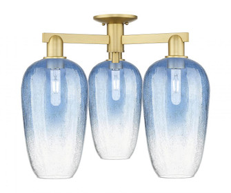 Brookhaven Flute - 3 Light - 6 inch - Satin Gold - Semi-Flush Mount (3442|716-3F-SG-G484-7SB)