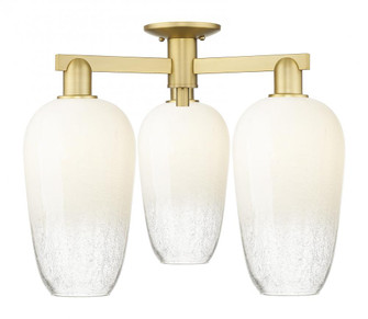 Brookhaven Flute - 3 Light - 6 inch - Satin Gold - Semi-Flush Mount (3442|716-3F-SG-G484-7OP)