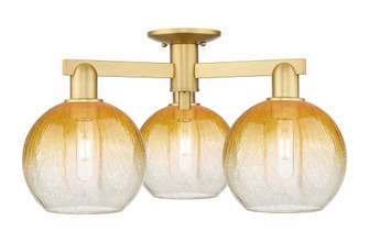 Brookhaven Globe - 3 Light - 6 inch - Satin Gold - Semi-Flush Mount (3442|716-3F-SG-G483-8AM)