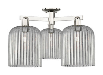 Bridal Veil - 3 Light - 26 inch - Polished Nickel - Semi-Flush Mount (3442|716-3F-PN-G559-8SM)