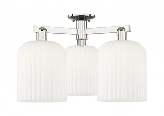 Bridal Veil - 3 Light - 26 inch - Polished Nickel - Semi-Flush Mount (3442|716-3F-PN-G559-8GWH)