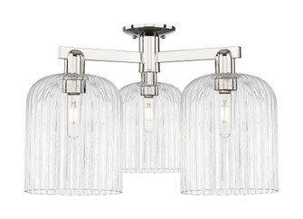 Bridal Veil - 3 Light - 26 inch - Polished Nickel - Semi-Flush Mount (3442|716-3F-PN-G559-8CL)