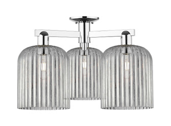 Bridal Veil - 3 Light - 26 inch - Polished Chrome - Semi-Flush Mount (3442|716-3F-PC-G559-8SM)