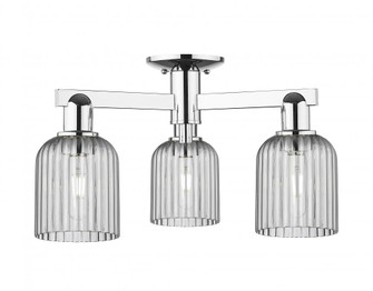Bridal Veil - 3 Light - 6 inch - Polished Chrome - Semi-Flush Mount (3442|716-3F-PC-G559-5SM)
