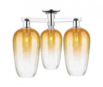 Brookhaven Flute - 3 Light - 6 inch - Polished Chrome - Semi-Flush Mount (3442|716-3F-PC-G484-7AM)