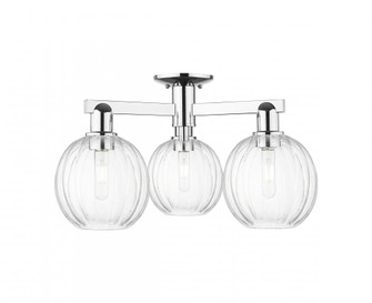 Preston Globe - 3 Light - 6 inch - Polished Chrome - Semi-Flush Mount (3442|716-3F-PC-G458-7CL)