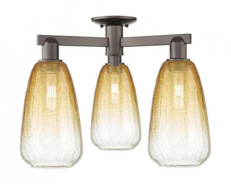 Brookhaven Almond - 3 Light - 6 inch - Oil Rubbed Bronze - Semi-Flush Mount (3442|716-3F-OB-G480-6AM)