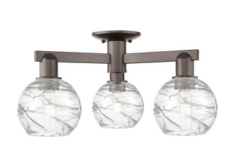 Athens Deco Swirl - 3 Light - 6 inch - Oil Rubbed Bronze - Semi-Flush Mount (3442|716-3F-OB-G1213-6CL)