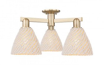 Bristol Natural - 3 Light - 8 inch - Champagne Bronze - Semi-Flush Mount (3442|716-3F-CB-NBD-75-NAT)
