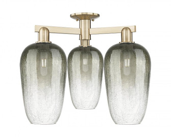 Brookhaven Flute - 3 Light - 6 inch - Champagne Bronze - Semi-Flush Mount (3442|716-3F-CB-G484-7SL)