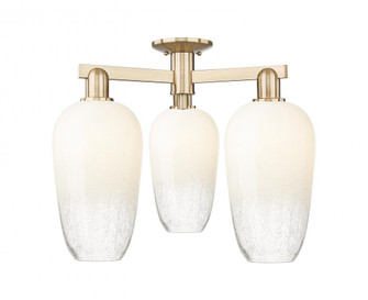 Brookhaven Flute - 3 Light - 6 inch - Champagne Bronze - Semi-Flush Mount (3442|716-3F-CB-G484-7OP)