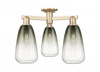 Brookhaven Almond - 3 Light - 6 inch - Champagne Bronze - Semi-Flush Mount (3442|716-3F-CB-G480-6SL)