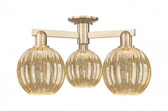 Preston Globe - 3 Light - 6 inch - Champagne Bronze - Semi-Flush Mount (3442|716-3F-CB-G458-7ME)