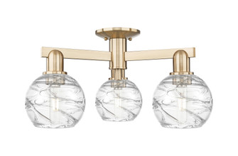 Athens Deco Swirl - 3 Light - 6 inch - Champagne Bronze - Semi-Flush Mount (3442|716-3F-CB-G1213-6CL)