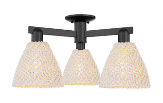 Bristol Natural - 3 Light - 6 inch - Matte Black - Semi-Flush Mount (3442|716-3F-BK-NBD-75-NAT)