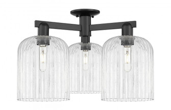 Bridal Veil - 3 Light - 26 inch - Matte Black - Semi-Flush Mount (3442|716-3F-BK-G559-8CL)