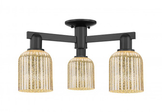 Bridal Veil - 3 Light - 6 inch - Matte Black - Semi-Flush Mount (3442|716-3F-BK-G559-5ME)