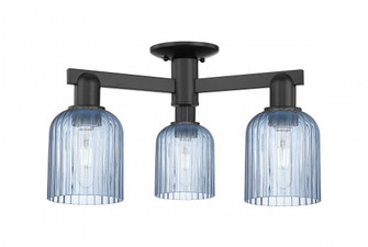 Bridal Veil - 3 Light - 6 inch - Matte Black - Semi-Flush Mount (3442|716-3F-BK-G559-5BL)