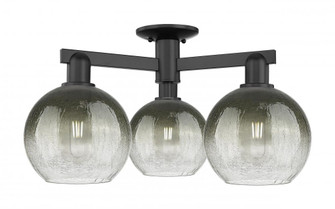 Brookhaven Globe - 3 Light - 6 inch - Matte Black - Semi-Flush Mount (3442|716-3F-BK-G483-8SL)