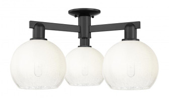 Brookhaven Globe - 3 Light - 6 inch - Matte Black - Semi-Flush Mount (3442|716-3F-BK-G483-8OP)