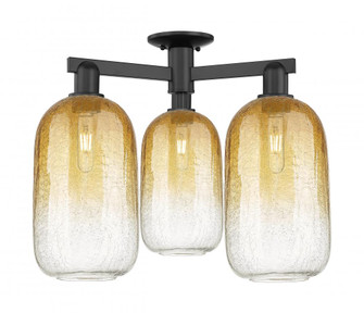 Brookhaven Cloche - 3 Light - 6 inch - Matte Black - Semi-Flush Mount (3442|716-3F-BK-G482-7AM)