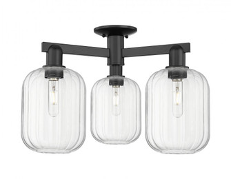 Preston Cylinder - 3 Light - 6 inch - Matte Black - Semi-Flush Mount (3442|716-3F-BK-G460-7CL)
