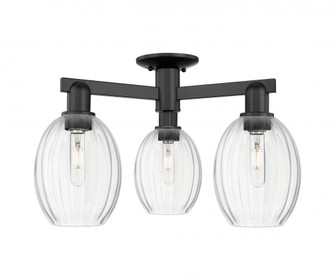 Preston Bulb - 3 Light - 6 inch - Matte Black - Semi-Flush Mount (3442|716-3F-BK-G459-6CL)
