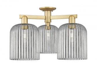 Bridal Veil - 3 Light - 26 inch - Brushed Brass - Semi-Flush Mount (3442|716-3F-BB-G559-8SM)