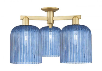 Bridal Veil - 3 Light - 26 inch - Brushed Brass - Semi-Flush Mount (3442|716-3F-BB-G559-8BL)
