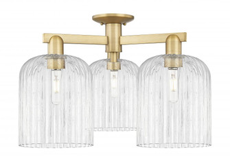 Bridal Veil - 3 Light - 26 inch - Brushed Brass - Semi-Flush Mount (3442|716-3F-BB-G559-8CL)