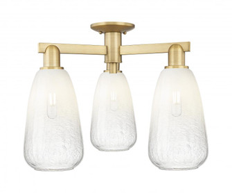Brookhaven Almond - 3 Light - 6 inch - Brushed Brass - Semi-Flush Mount (3442|716-3F-BB-G480-6OP)